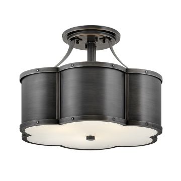 Chance 3 lt Medium Semi-Flush - Blackened Brass
