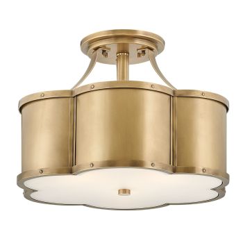 Chance 3 lt Medium Semi-Flush - Heritage Brass