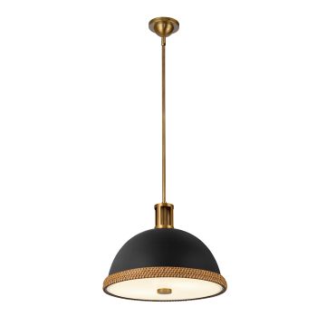 Doral 2 lt Pendant - Matte Black/Vintage Brass