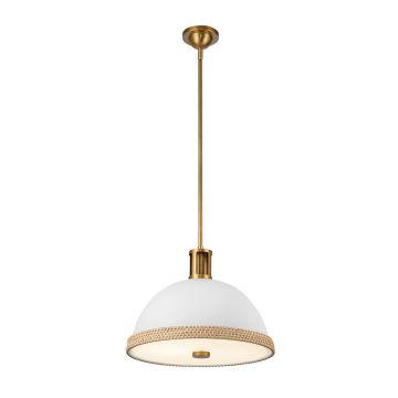 Doral 2 lt Pendant - Matte White/Vintage Brass