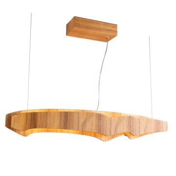 Horizon LED Linear 100cm Pendant - Teak Veneer