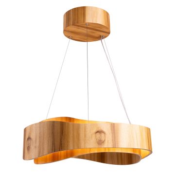 Horizon LED Large Ring Pendant - Teak Veneer