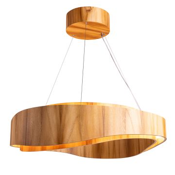 Horizon LED Medium Ring Pendant - Teak Veneer