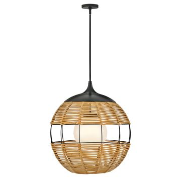 Maddox 1 lt Medium Outdoor Pendant - Black/Camel