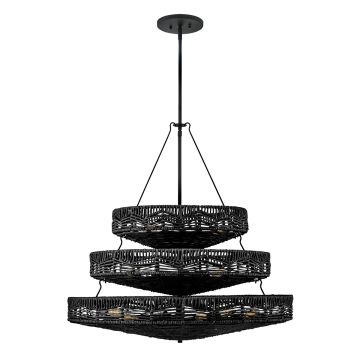 Ophelia 13 lt Multi-Tier Chandelier - Black