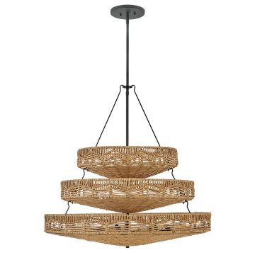 Ophelia 13 lt Multi-Tier Chandelier - Black/Camel