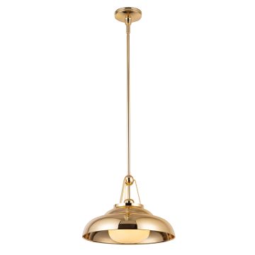 Palmetto 1 lt Pendant - Polished Brass