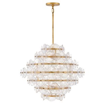 Rene 16 lt Multi-Tier Chandelier - Distressed Brass
