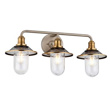 Rigby 3 Light Wall Light - Antique Nickel & Heritage Brass