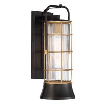 Rivamar 1 Lt Outdoor Wall Light Medium - Black and Gold