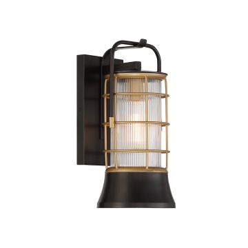 Rivamar 1 Lt Outdoor Wall Light Small - Black and Gold