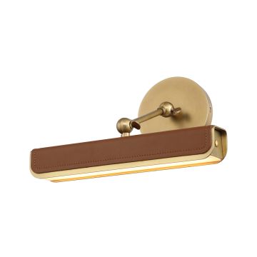 Valise Picture Small LED Picture Light - Vintage Brass/Cognac Leather