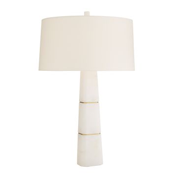 Dosman 1 lt Table Lamp - White Alabaster with Antique Brass