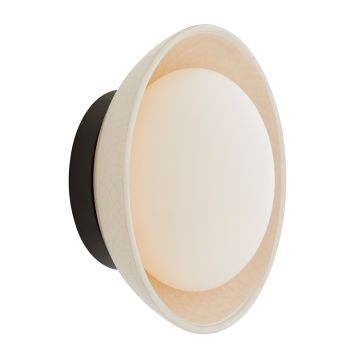 Glaze 1 lt Wall Light - Ivory Stained Crackle & Blackened Steel