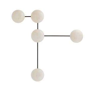 Glaze 5 lt Wall Light - Ivory Stained Crackle & Blackened Steel