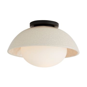 Glaze 1 lt Ceiling Flush - Ivory Stained Crackle & Blackened Steel