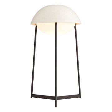 Glaze 1 lt Table Lamp - Ivory Stained Crackle & Blackened Steel