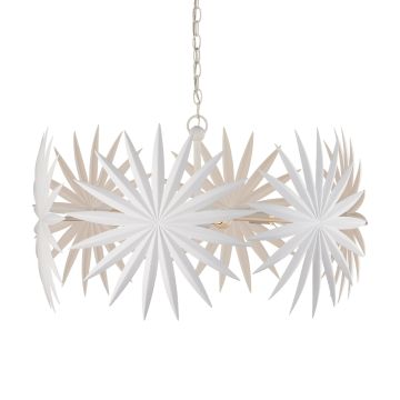 Bismarkia 6 lt Small Chandelier - Gesso White