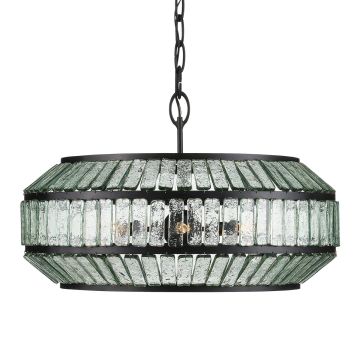 Centurion 6 lt Chandelier - Clear / Satin Black