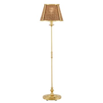 Deauville 1 lt Floor Lamp - Polished Brass / Natural