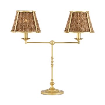 Deauville 2 lt Desk Lamp - Polished Brass