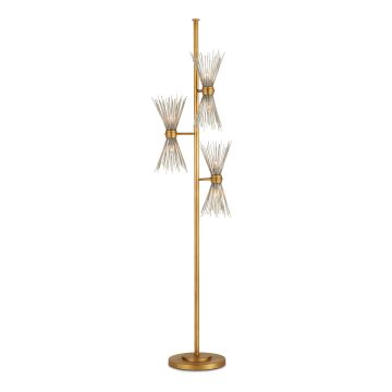 Novatude 6 lt Floor Lamp - Antique Gold Leaf / Contemporary Silver Leaf