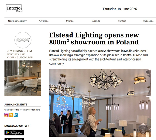 Elstead Lighting opens new 800m&sup2; showroom in Poland